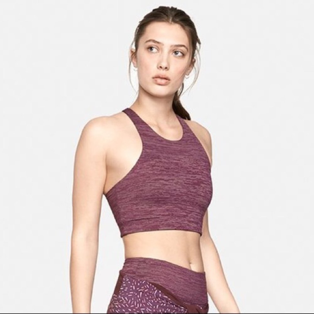 NWT! Outdoor Voices TechSweat Crew Crop / Plum‎ / XS